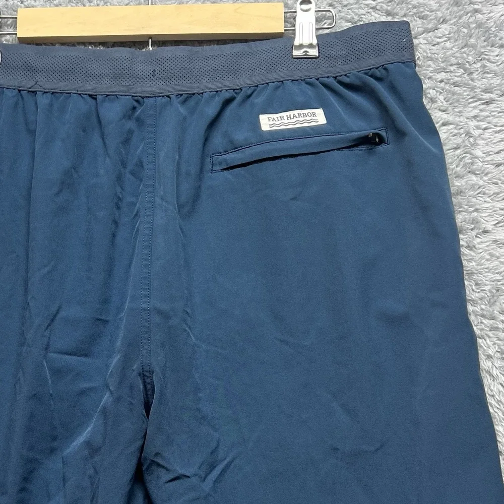Fair Harbor The One Hybrid Shorts Mens Large Blue Lined Classic Casual Beach